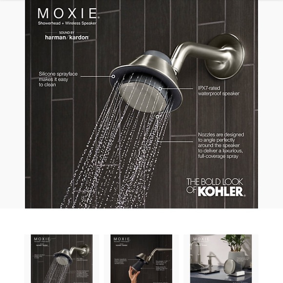 NWT KOHLER Showerhead and BLUETOOTH Speaker - Polished Chrome - Picture 11 of 16
